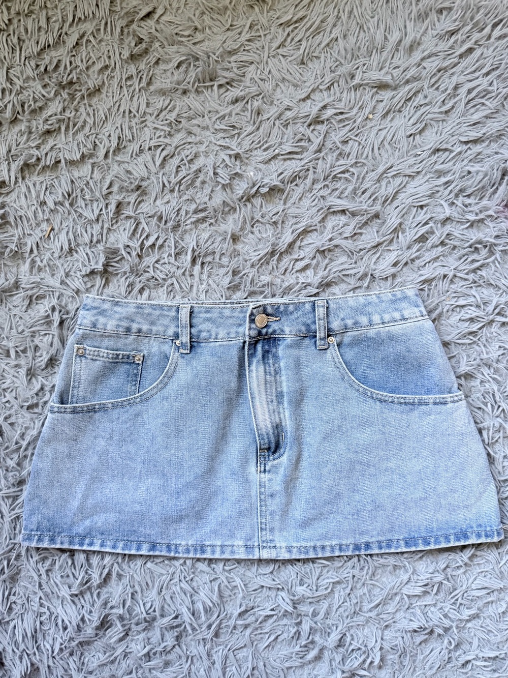Light Blue Denim Mini Skirt - Casual Women's Skirt